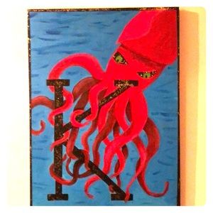 Acrylic on canvas. 32x24inches. Glitter detailing.